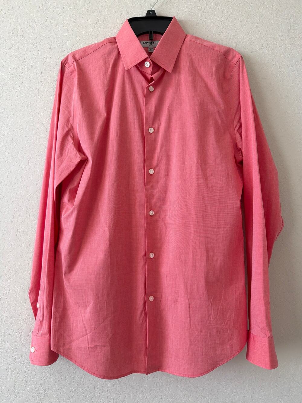 EXPRESS Men’s Pink Fitted Dress Shirt Size Medium 15-15.5 Casual Workwear